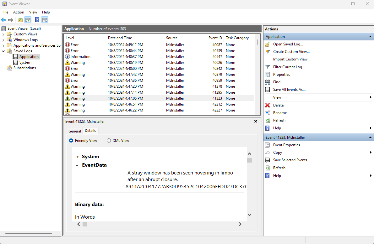 Application EVTX Example