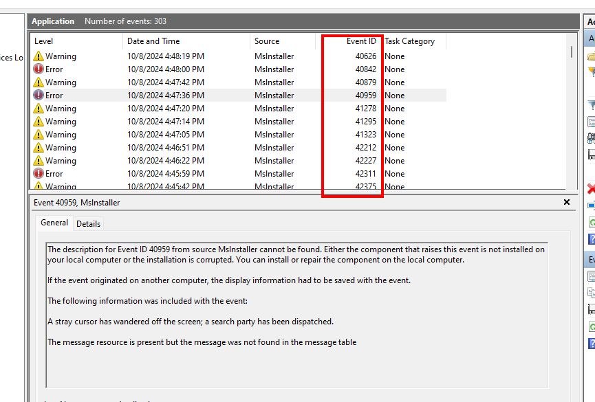 Application EVTX Example