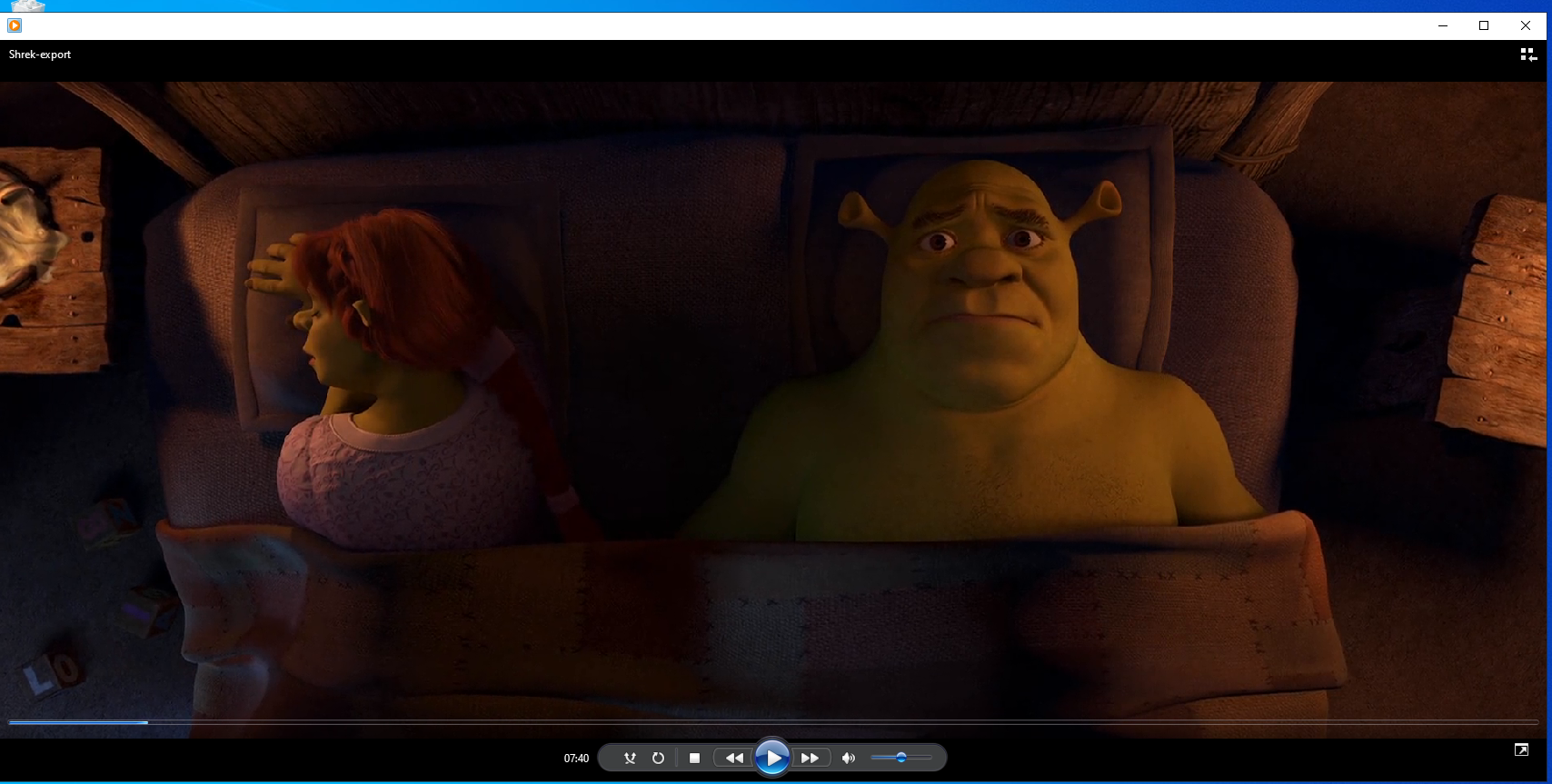 Shrek in bed